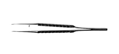 显微镊笔式;14cm、弯头、宽0.3 竹节柄