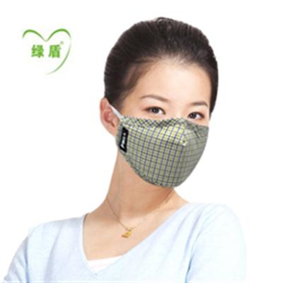 绿盾PM2.5口罩绿格M码