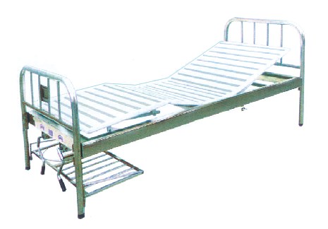 不锈钢床头、床框，普钢面双摇床 A155