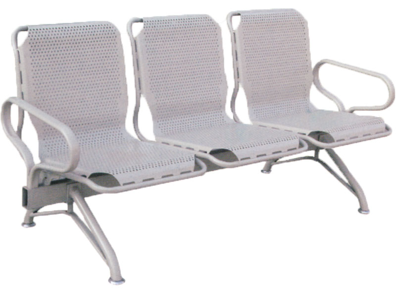 钢制喷塑冲孔面候诊椅 E7