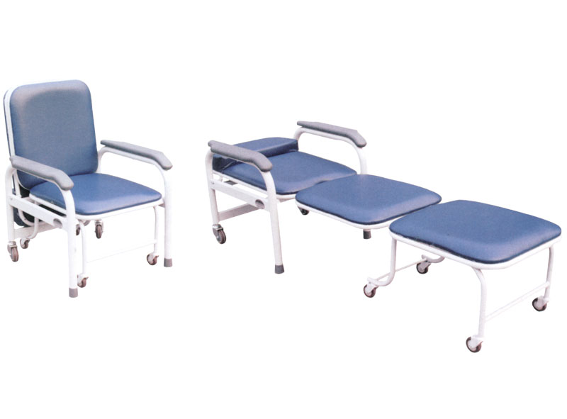 钢制喷塑革面带扶手陪护椅 E11