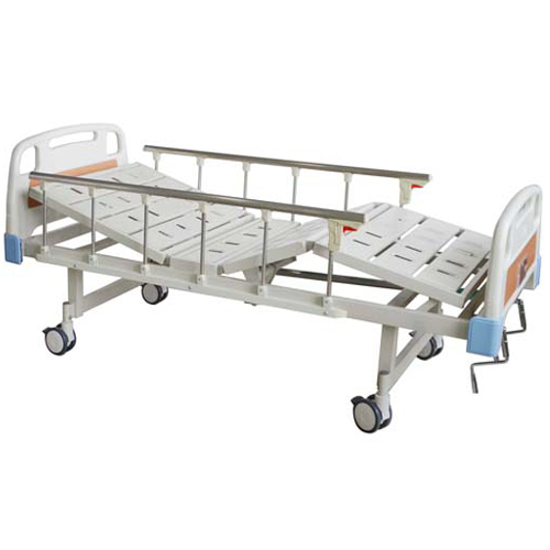 ABS整体床头单刹车轮双摇床（六柱护栏）CSYⅡ-4