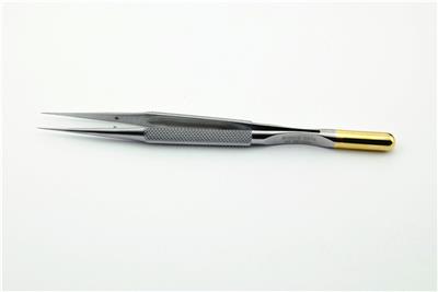 显微镊15cm圆尾直头宽0.3镀金
