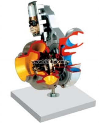 涡轮增压器解剖模型，带变截面叶片和控制电机TWQC-JP052
