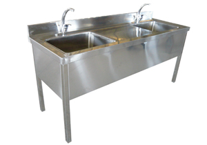 全不锈钢清洗槽（双槽、带沥水台）G175